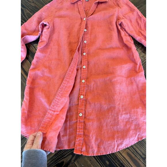 J Jill Long Sleeve 100% Linen Tunic Shirt Women Medium Summer Spring Cottage - Picture 8 of 10